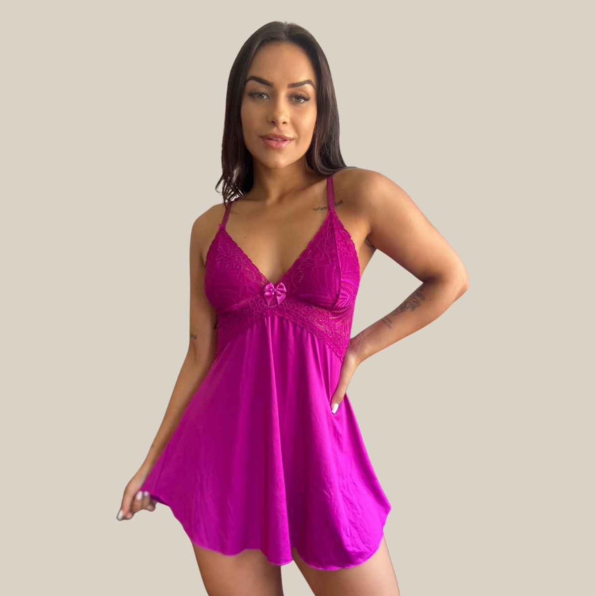Camisola Baby Doll Feminina Sensual Sem Bojo Rendada Confortável Linha Noite Premium – Eliana Luz