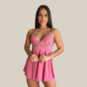 Camisola Feminina Sexy Confortável Pijama Rendada Linha Noite Premium - Eliana Luz