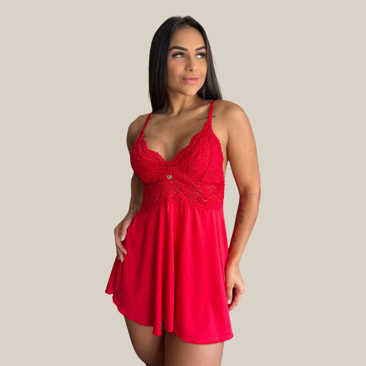 Camisola Feminina Sexy Confortável Pijama Rendada Linha Noite Premium - Eliana Luz